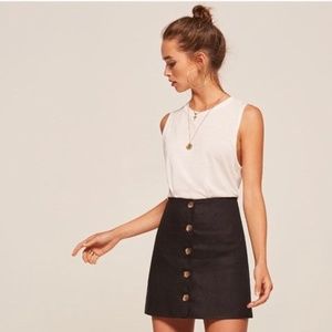 Reformation Linen Button Front Skirt, 4